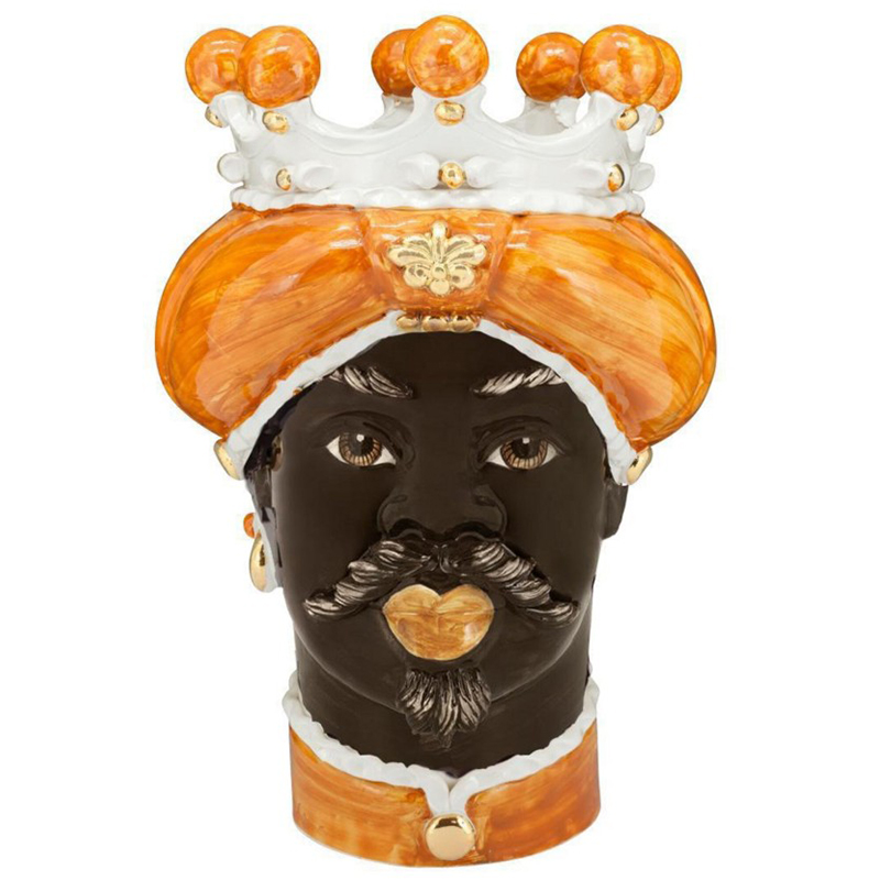 Ваза Vase Moro Man Medium New Ocher Оранжевый Коричневый Белый Золотой Ваза Vase Moro Man Medium New Ocher Оранжевый Коричневый Белый Золотой в Волгограде | Loft Concept