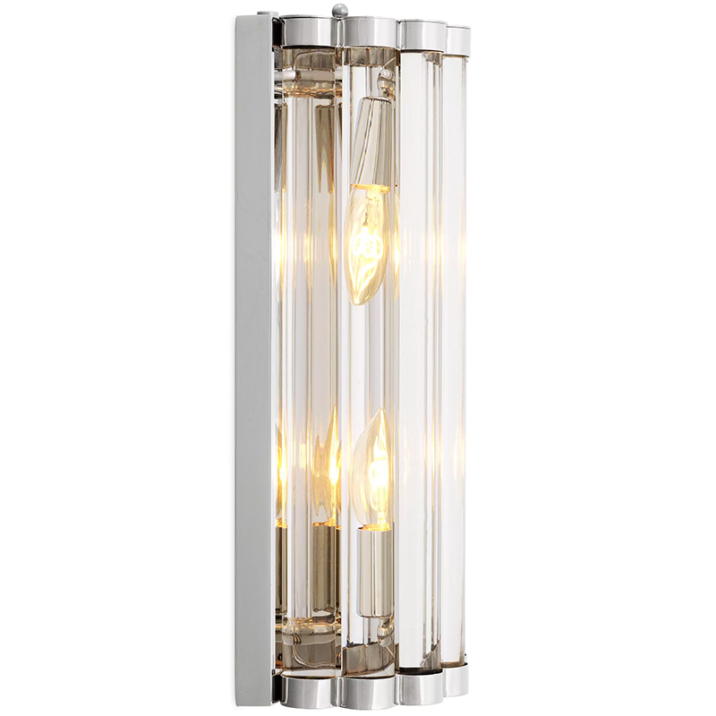 Бра Eichholtz Wall Lamp Amalfi S Nickel Прозрачное Стекло Никель Бра Eichholtz Wall Lamp Amalfi S Nickel Прозрачное Стекло Никель в Волгограде | Loft Concept