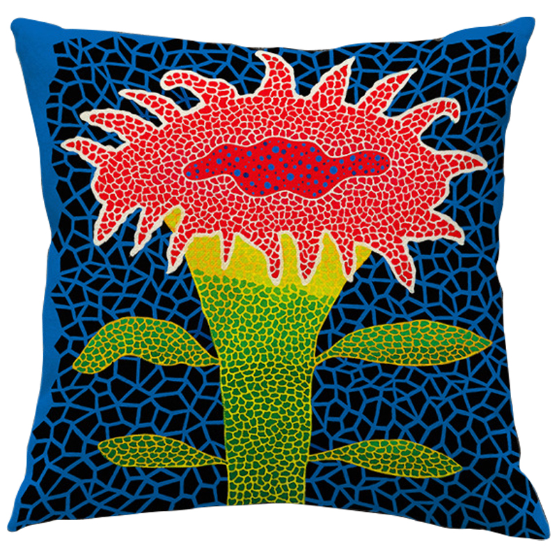 Декоративная подушка Yayoi Kusama Flower Pink Мульти Синий Зеленый Желтый Декоративная подушка Yayoi Kusama Flower Pink Мульти Синий Зеленый Желтый в Волгограде | Loft Concept