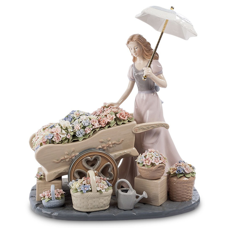 Статуэтка фарфоровая Девушка с цветами Charming Statuette Белый Розовый Серо-голубой Зеленый Бежевый Серый Статуэтка фарфоровая Девушка с цветами Charming Statuette Белый Розовый Серо-голубой Зеленый Бежевый Серый в Волгограде | Loft Concept