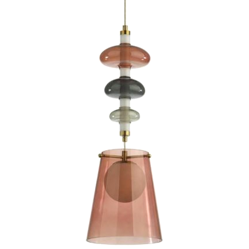 Подвесной светильник Contemporan Pink с цветным стеклом Серый Бронза Розовый Подвесной светильник Contemporan Pink с цветным стеклом Серый Бронза Розовый в Волгограде | Loft Concept