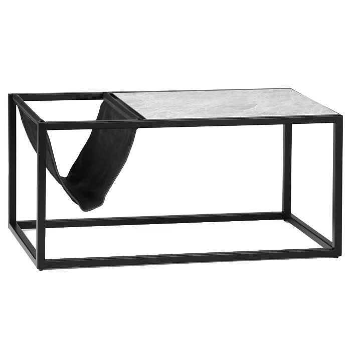 Кофейный стол Magazines Marble Серый (Gray) Черный матовый Кофейный стол Magazines Marble Серый (Gray) Черный матовый в Волгограде | Loft Concept