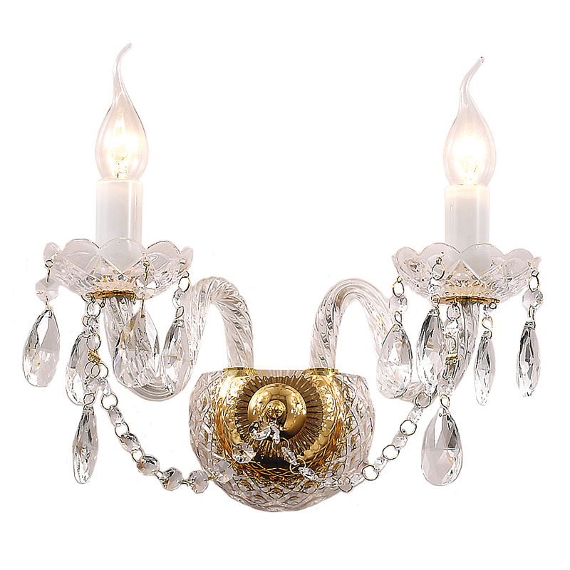 Бра Melisa Sconce Double Глянцевое золото Прозрачный Бра Melisa Sconce Double Глянцевое золото Прозрачный в Волгограде | Loft Concept
