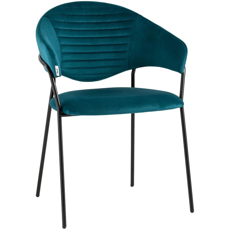Стул Alexis Chair Сине-Зеленый Велюр Бирюзовый Черный Стул Alexis Chair Сине-Зеленый Велюр Бирюзовый Черный в Волгограде | Loft Concept