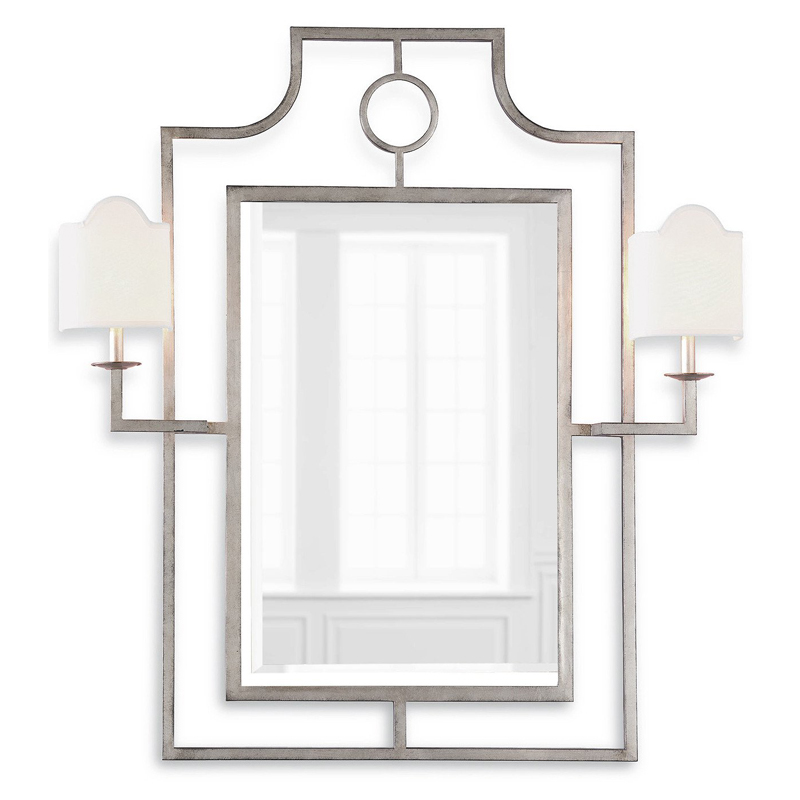 Зеркало с бра Mirror with Sconces Dairile Silver Серебряный Зеркало с бра Mirror with Sconces Dairile Silver Серебряный в Волгограде | Loft Concept