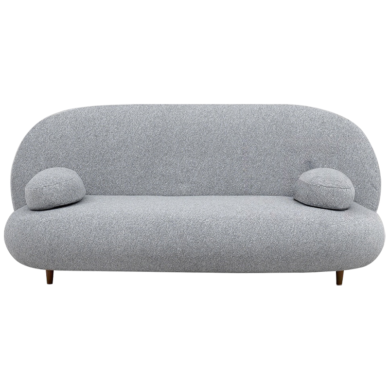 Двухместный диван с мягкой обивкой из ткани серый на деревянных ножках Michael Sofa Grey Серый Коричневый Двухместный диван с мягкой обивкой из ткани серый на деревянных ножках Michael Sofa Grey Серый Коричневый в Волгограде | Loft Concept