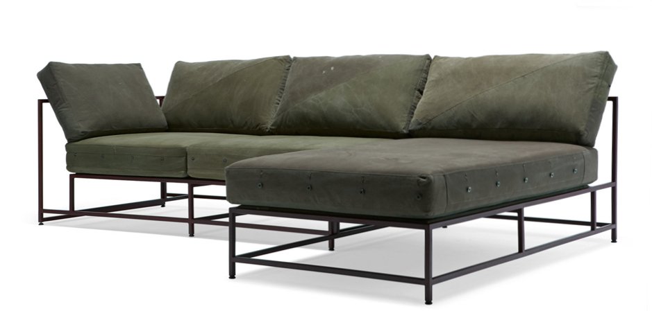 Угловой диван Olive Military Fabric Sectional sofa Угловой диван Olive Military Fabric Sectional sofa - Loft-Concept в Волгограде