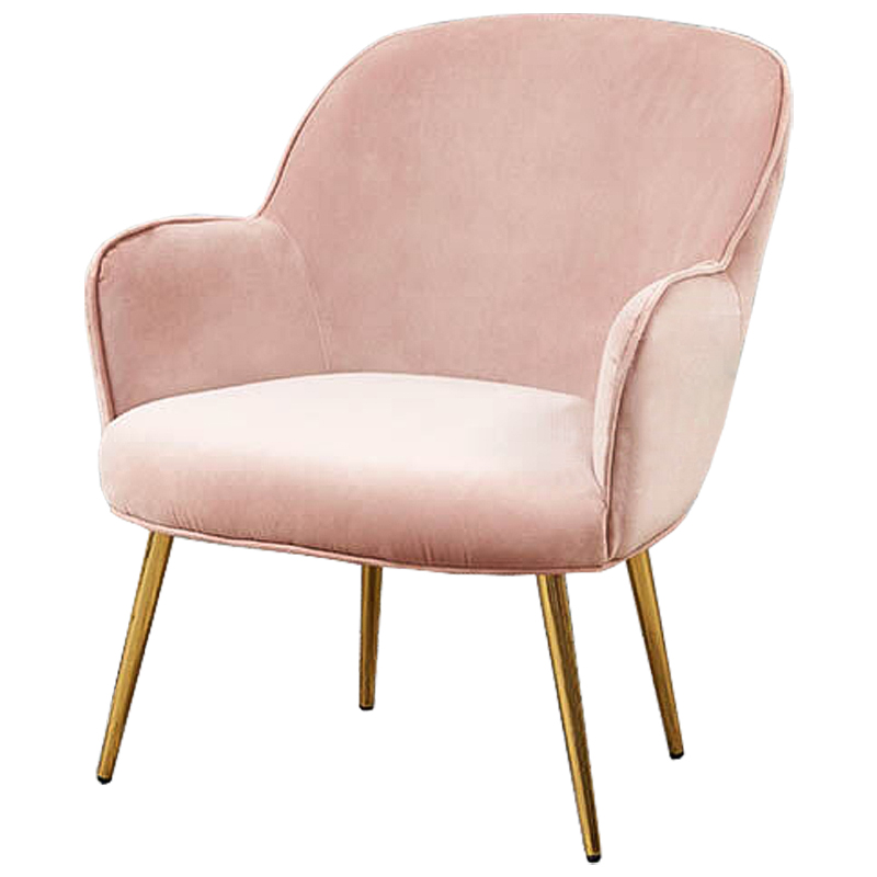 Кресло Waldeck Chair Light pink Розовый пастельный Глянцевое золото Кресло Waldeck Chair Light pink Розовый пастельный Глянцевое золото в Волгограде | Loft Concept