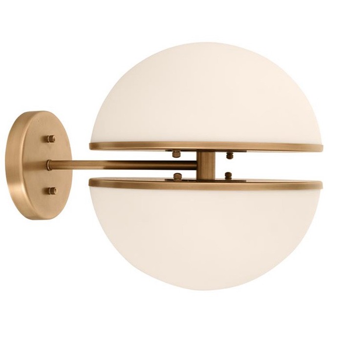Бра Halves Sconces Белое матовое стекло Латунь Бра Halves Sconces Белое матовое стекло Латунь в Волгограде | Loft Concept