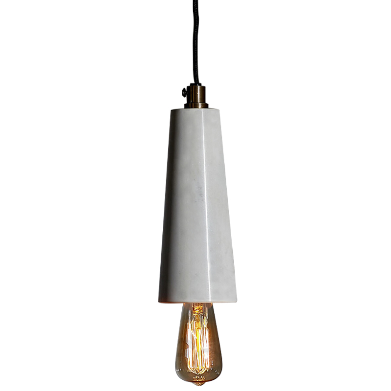 Подвесной светильник Shaw Cone Marble Hanging Lamp Черный Белый Мрамор Bianco Подвесной светильник Shaw Cone Marble Hanging Lamp Черный Белый Мрамор Bianco в Волгограде | Loft Concept