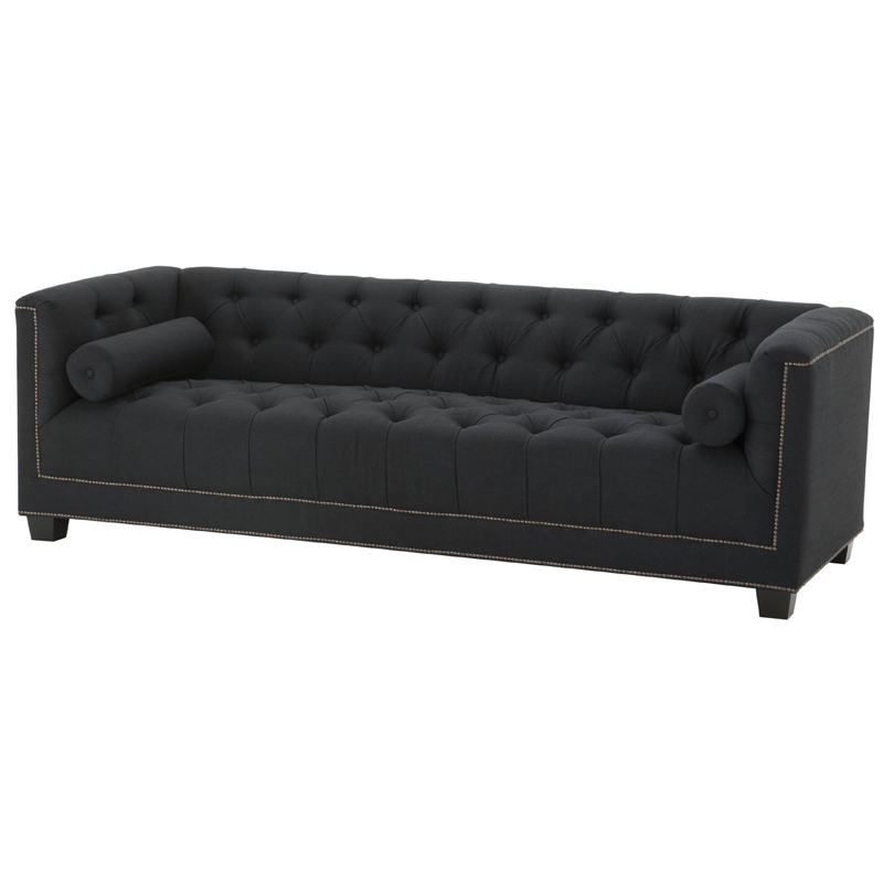 Диван Eichholtz Sofa Paolo black Черный Коричневый Диван Eichholtz Sofa Paolo black Черный Коричневый в Волгограде | Loft Concept