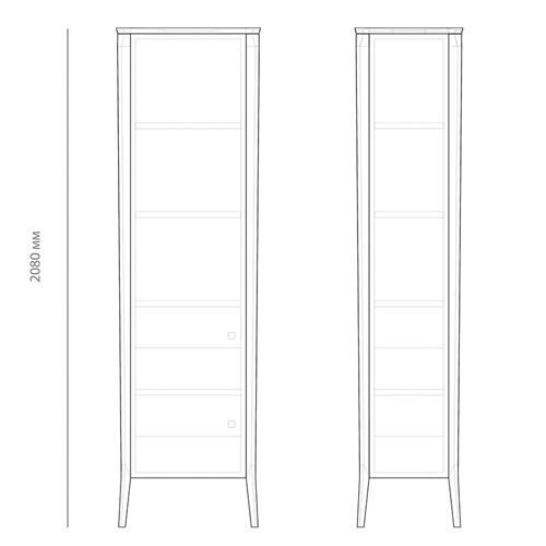 Витрина левая из массива дуба с 5-ю полками и 2-мя ящиками Tasteful Furniture Витрина левая из массива дуба с 5-ю полками и 2-мя ящиками Tasteful Furniture в Волгограде