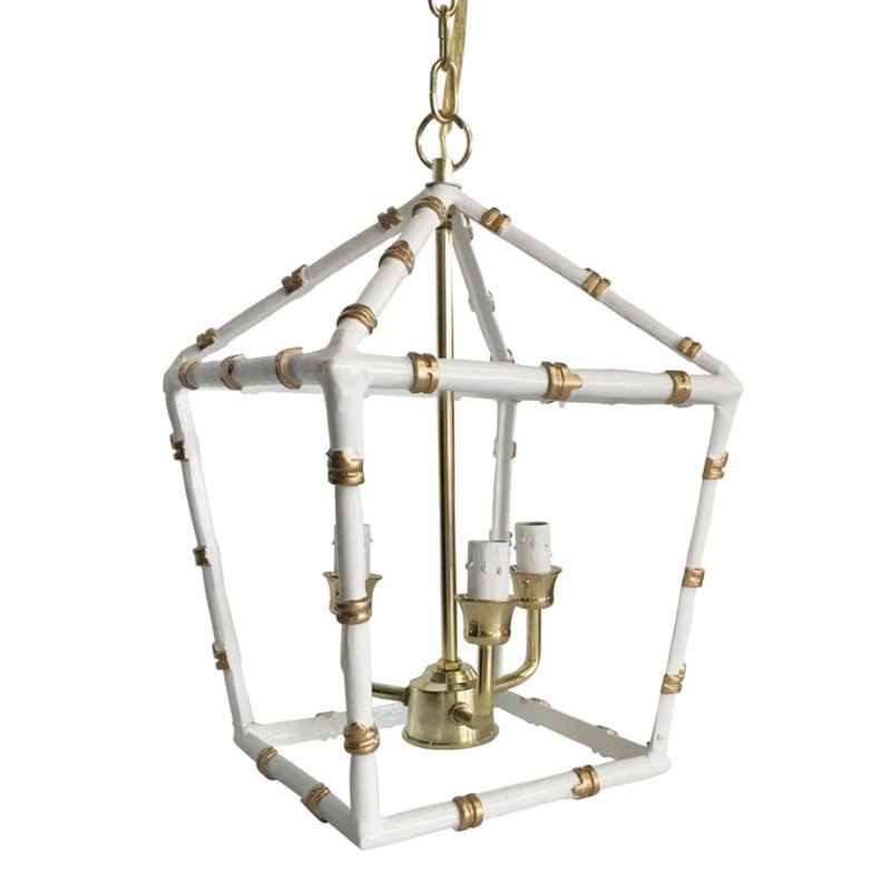 Светильник Bamboo Lantern White Белый Золотой Светильник Bamboo Lantern White Белый Золотой в Волгограде | Loft Concept
