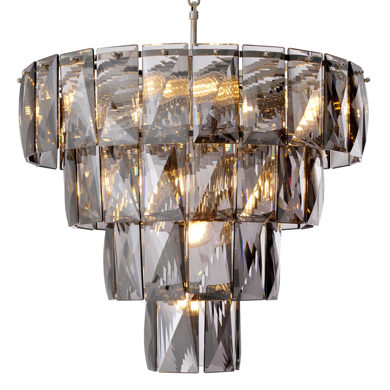 Люстра Eichholtz Chandelier Amazone S smoke Никель Стекло Смок Люстра Eichholtz Chandelier Amazone S smoke Никель Стекло Смок в Волгограде | Loft Concept