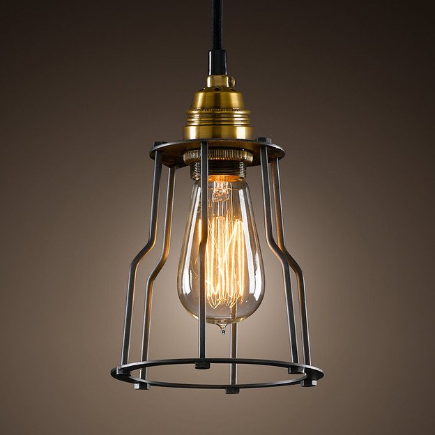 Подвесной светильник Loft Industrial Cage Filament Pendant Бронза Черный Подвесной светильник Loft Industrial Cage Filament Pendant Бронза Черный в Волгограде | Loft Concept