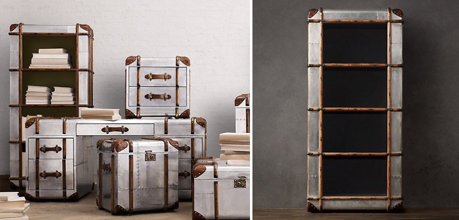 RH Richards Polished Aluminum Shelving Bookcase RH Richards Polished Aluminum Shelving Bookcase - Loft-Concept в Волгограде
