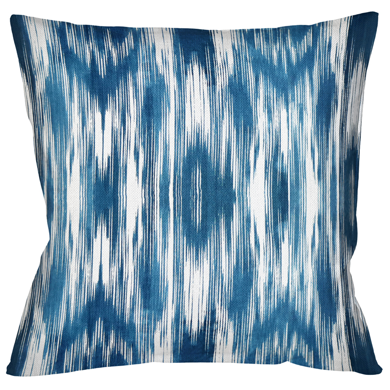 Декоративная подушка с голубым узором Ikat Pattern Голубой Белый Декоративная подушка с голубым узором Ikat Pattern Голубой Белый в Волгограде | Loft Concept