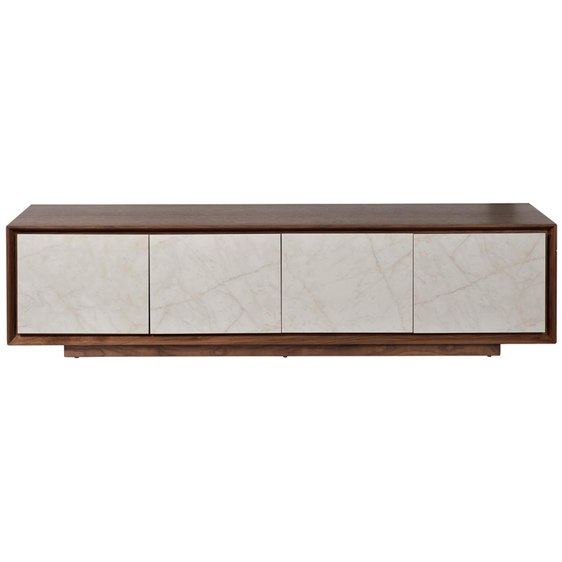 TV-тумба с керамическим фасадом Chavez TV Stand Орех Бежевый TV-тумба с керамическим фасадом Chavez TV Stand Орех Бежевый в Волгограде | Loft Concept