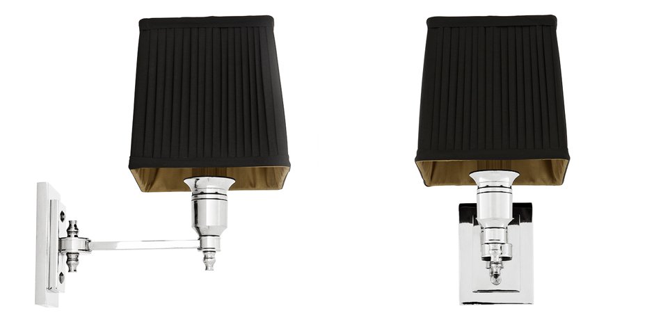 Бра Wall Lamp Lexington Single Nickel+Black Бра Wall Lamp Lexington Single Nickel+Black - Loft-Concept в Волгограде