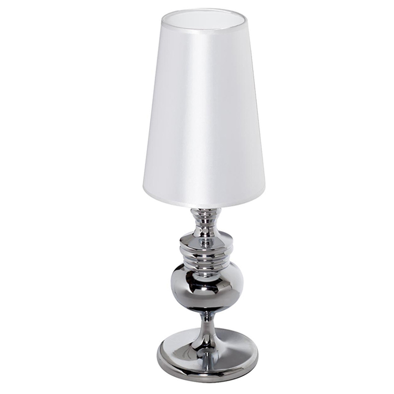 Настольная лампа Brumley Table Lamp Хром Белый Настольная лампа Brumley Table Lamp Хром Белый в Волгограде | Loft Concept