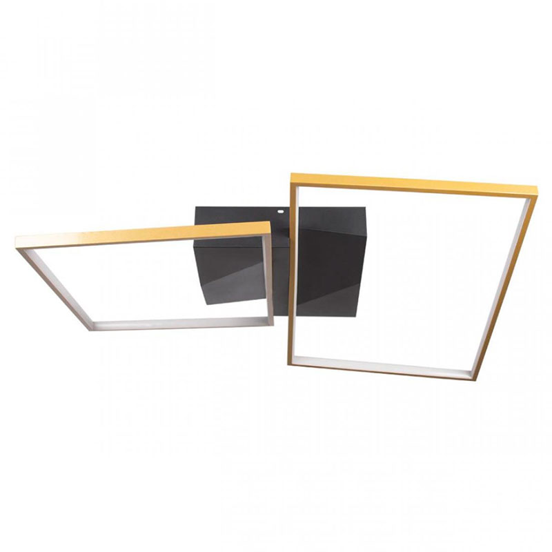 Потолочный светильник Black square and rectangle Gold Черный Золотой в Волгограде | Loft Concept 