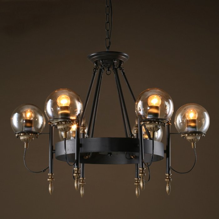 Люстра Globe Trenger Chandelier 6 Черный Люстра Globe Trenger Chandelier 6 Черный в Волгограде | Loft Concept