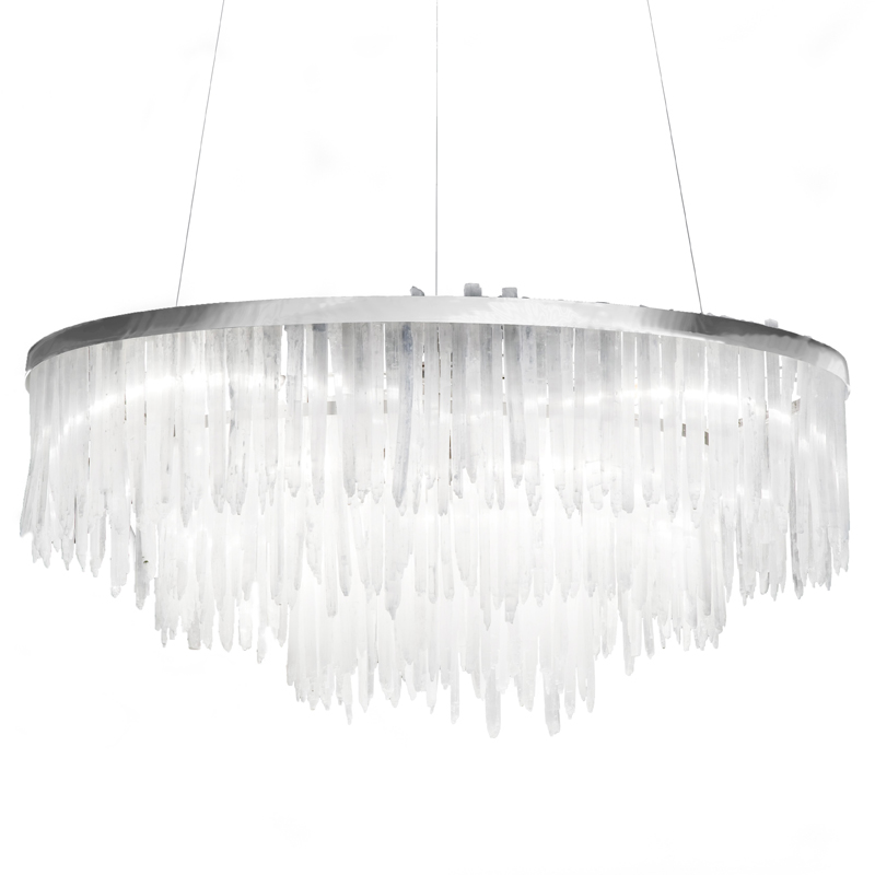 Люстра LAMP SELENITE Прозрачный белый Хром Люстра LAMP SELENITE Прозрачный белый Хром в Волгограде | Loft Concept