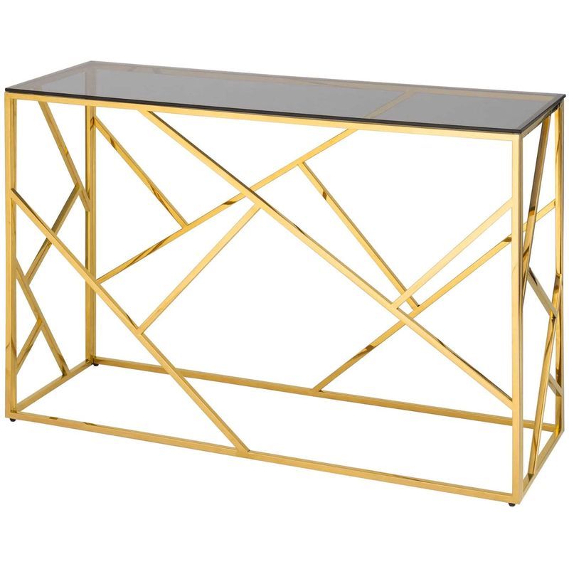 Консоль Geometry Serene Phoenix Gold Золотой Стекло Смок Консоль Geometry Serene Phoenix Gold Золотой Стекло Смок в Волгограде | Loft Concept