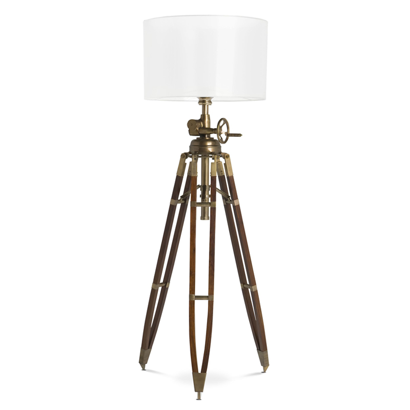 Торшер Eichholtz Floor Lamp Royal Marine Cream Кремовый Коричневый Латунь Античная полированная Торшер Eichholtz Floor Lamp Royal Marine Cream Кремовый Коричневый Латунь Античная полированная в Волгограде | Loft Concept