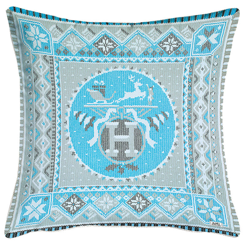 Декоративная подушка Hermes Christmas 172 Голубой Серый Декоративная подушка Hermes Christmas 172 Голубой Серый в Волгограде | Loft Concept