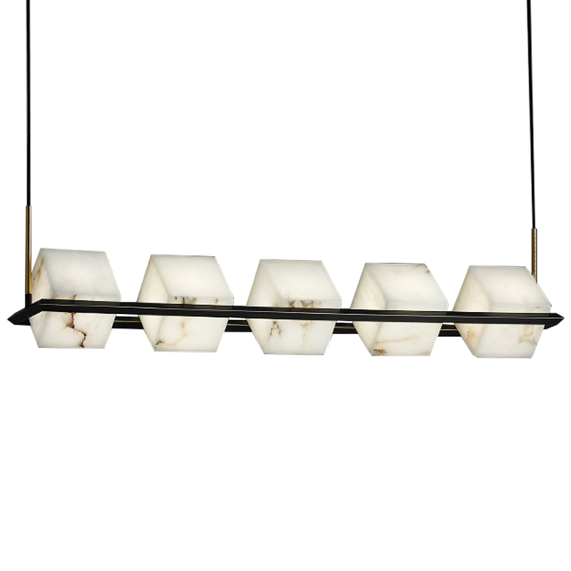 Люстра Marble Cubes Modern Light Chandelier 5 плафонов Черный Белый Мрамор Bianco Латунь Люстра Marble Cubes Modern Light Chandelier 5 плафонов Черный Белый Мрамор Bianco Латунь в Волгограде | Loft Concept