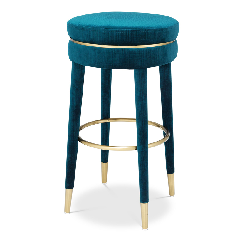 Барный стул Eichholtz Bar Stool Parisian blue Бирюзовый Латунь Барный стул Eichholtz Bar Stool Parisian blue Бирюзовый Латунь в Волгограде | Loft Concept