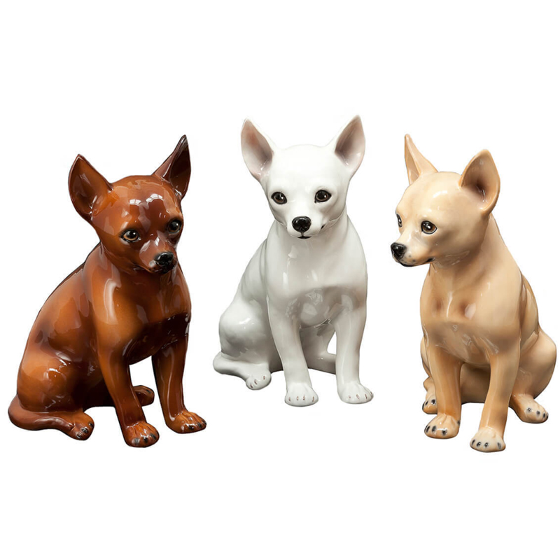 Набор статуэток Abhika CHIHUAHUA SET Коричневый Белый Бежевый Набор статуэток Abhika CHIHUAHUA SET Коричневый Белый Бежевый в Волгограде | Loft Concept