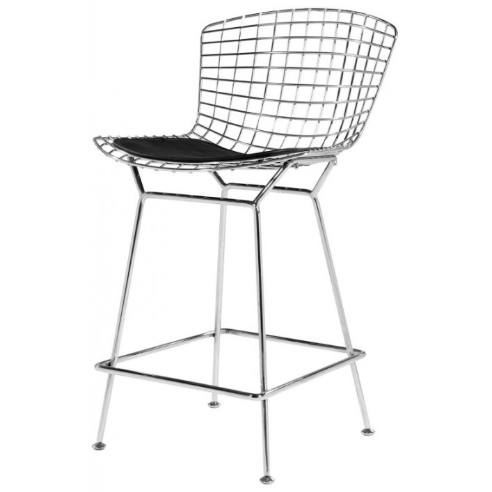 Барный стул Bertoia Barstool Черный Серебряный Барный стул Bertoia Barstool Черный Серебряный в Волгограде | Loft Concept