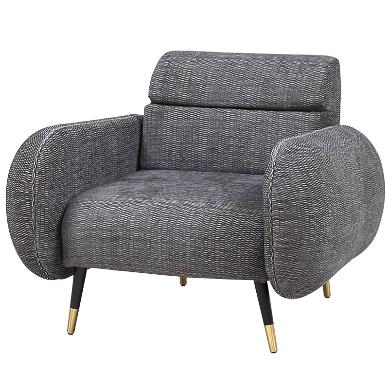 Кресло Hebert Armchair Grey Серый Черный Латунь Кресло Hebert Armchair Grey Серый Черный Латунь в Волгограде | Loft Concept