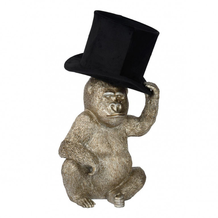 Настольная лампа с Обезьяной Funny Gorilla with a hat Черный Золотой Настольная лампа с Обезьяной Funny Gorilla with a hat Черный Золотой в Волгограде | Loft Concept