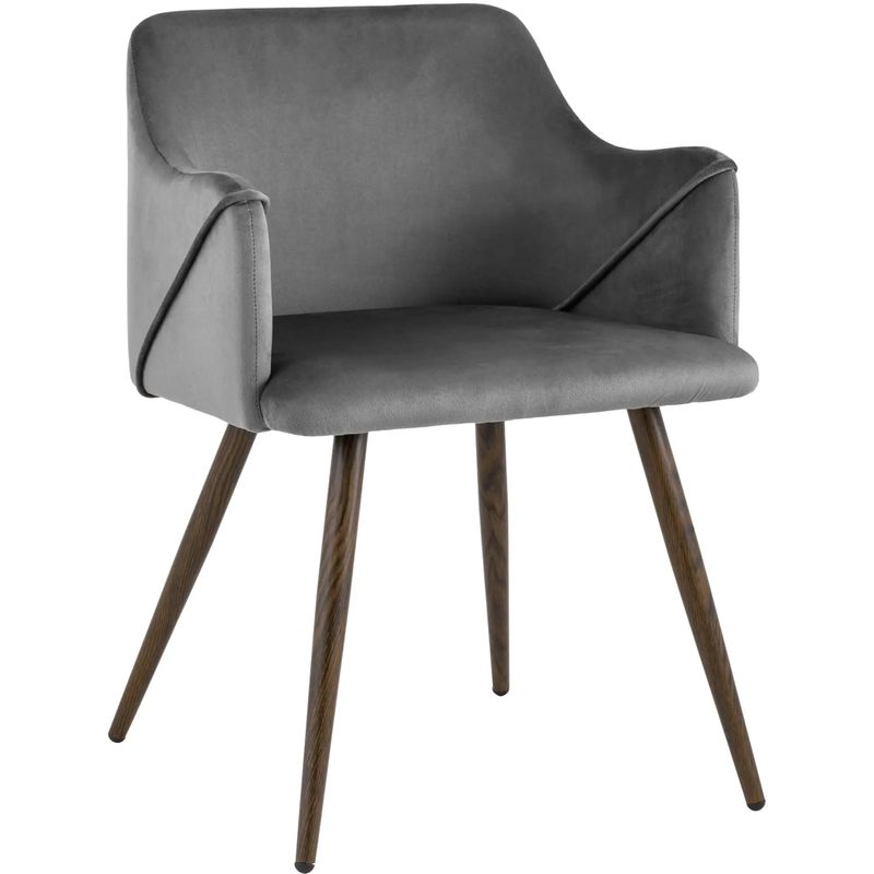 Стул Monarch Chair Серый Велюр Серый Коричневый Стул Monarch Chair Серый Велюр Серый Коричневый в Волгограде | Loft Concept