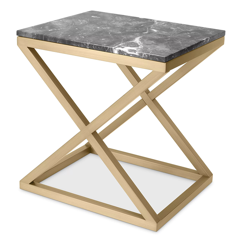 Приставной стол Eichholtz Side Table Criss Cross Латунь Серый Приставной стол Eichholtz Side Table Criss Cross Латунь Серый в Волгограде | Loft Concept