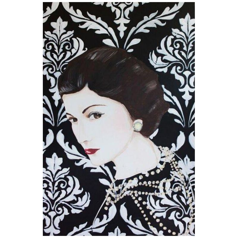 Картина “Coco Chanel with Damask Wallpaper” Мульти Картина “Coco Chanel with Damask Wallpaper” Мульти в Волгограде | Loft Concept