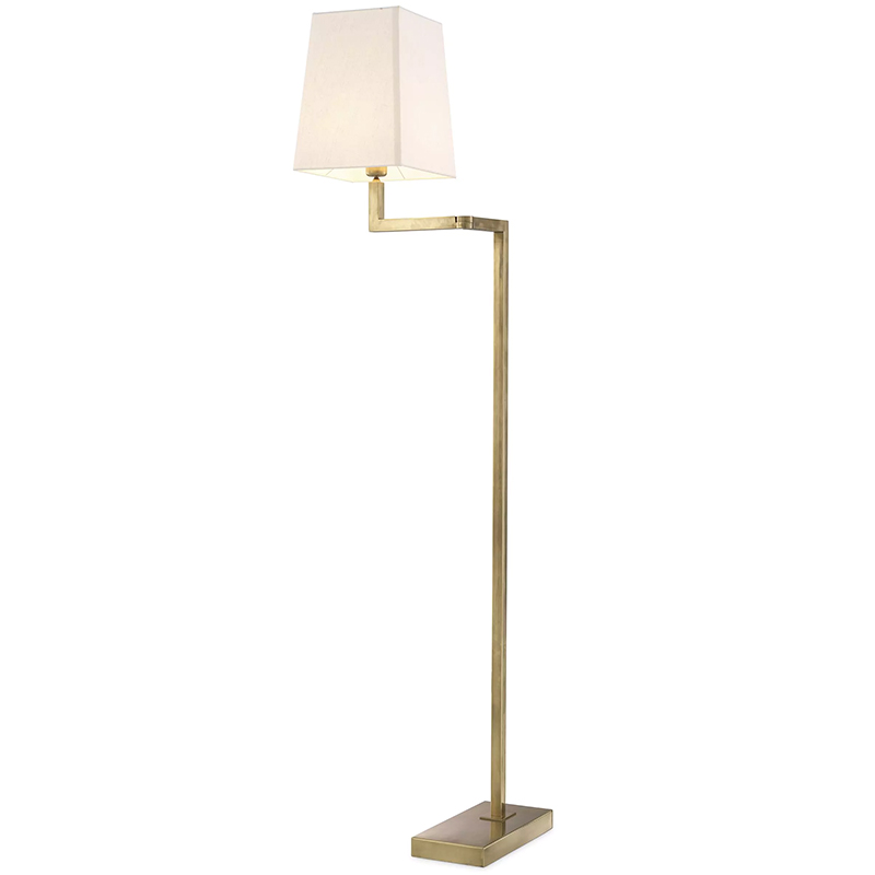 Торшер Eichholtz Floor Lamp Cambell Brass Латунь Винтажная латунь Белый Торшер Eichholtz Floor Lamp Cambell Brass Латунь Винтажная латунь Белый в Волгограде | Loft Concept