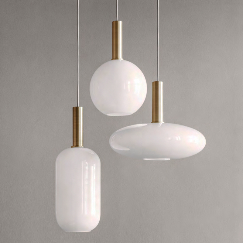 Подвесной светильник Ferm Living Opal Lamp Белый Золотой Подвесной светильник Ferm Living Opal Lamp Белый Золотой в Волгограде | Loft Concept