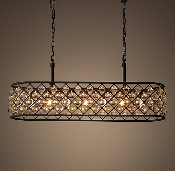 Люстра RH Spencer Rectangular Chandelier 100 Черный в Волгограде | Loft Concept 