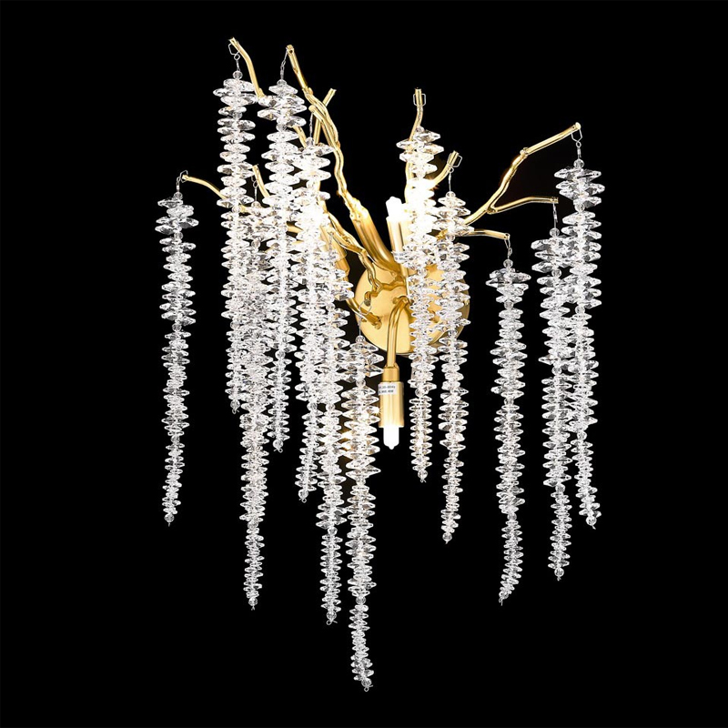 Хрустальный Бра Leaves Gold Золотой Хрустальный Бра Leaves Gold Золотой в Волгограде | Loft Concept