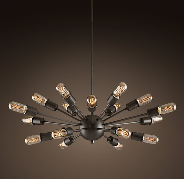 Люстра Loft Industrial Sputnik Chandelier Elliptical Черный в Волгограде | Loft Concept 