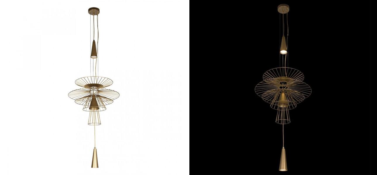 Люстра с металлическим плафоном Shade Metal Chandelier 70 см - фото