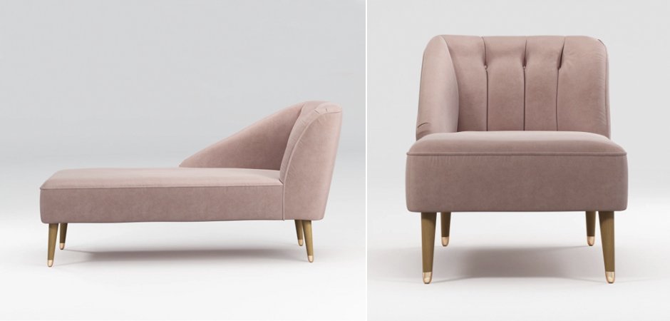 Кушетка Chaise Longue, Pink Cotton Velvet Кушетка Chaise Longue, Pink Cotton Velvet - Loft-Concept в Волгограде