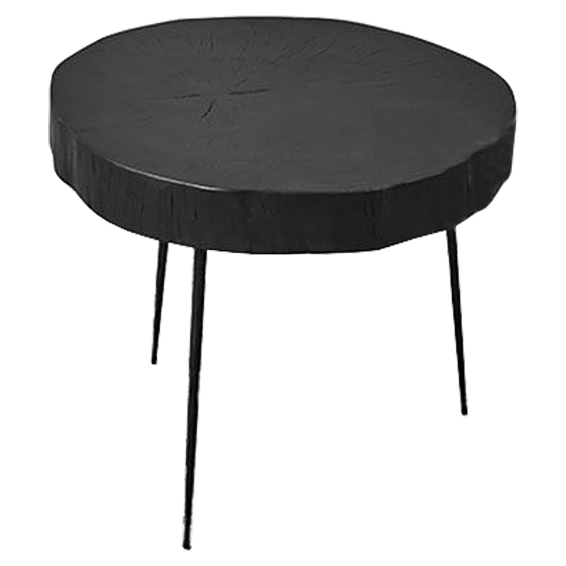 Приставной стол Saw Cut Black Wood Side Table Черный Приставной стол Saw Cut Black Wood Side Table Черный в Волгограде | Loft Concept