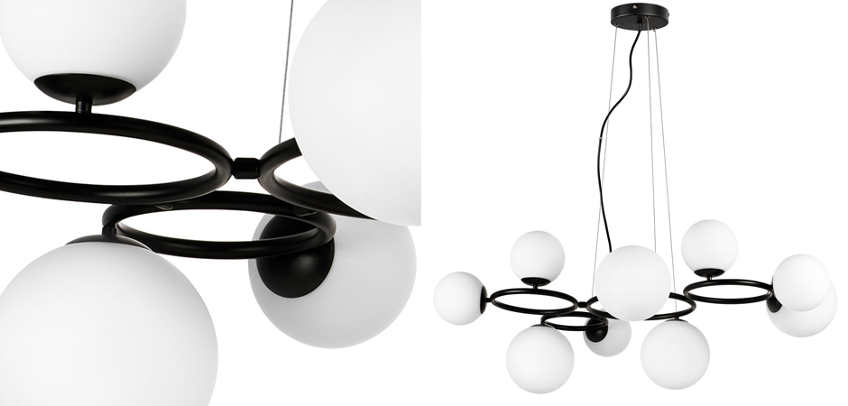 Люстра Bubbles on 4 Rings Chandelier Black Люстра Bubbles on 4 Rings Chandelier Black - Loft-Concept в Волгограде