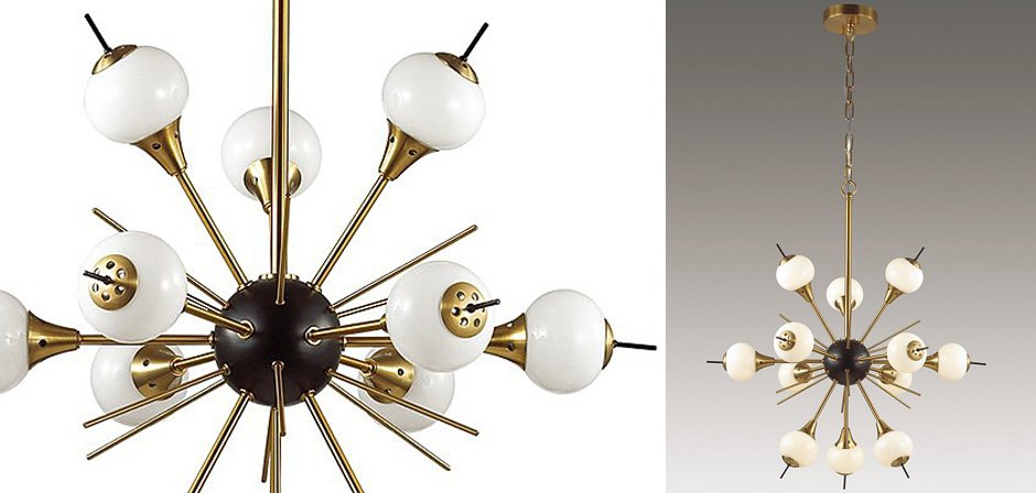 White Glass Globes Sputnik Chandelier White Glass Globes Sputnik Chandelier - Loft-Concept в Волгограде