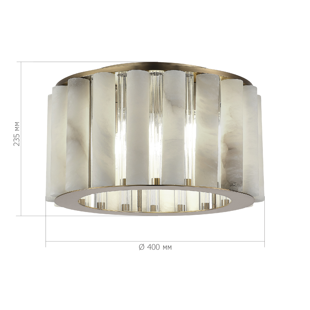 Потолочный светильник из стекла и премиального алебастра Ravishment в Волгограде